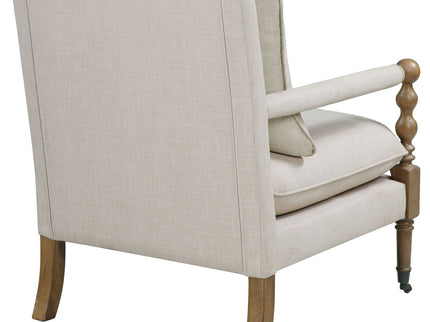 Accent Chair With Turned Legs - Beige