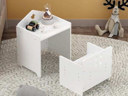 Montessori Weaning Table And Chair Set, Toddler Table With Adjustable Height - White