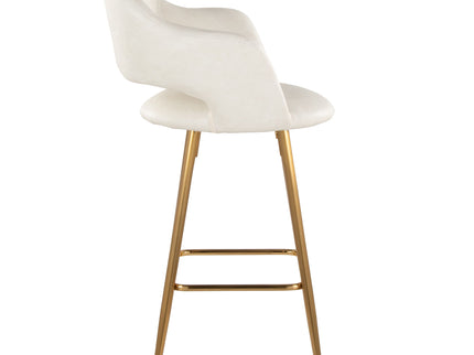 Margarite - Contemporary Fixed Height Counter Stool With Footrest (Set of 2) With Square