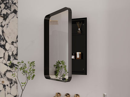 Recessed Metal Framed Medicine Cabinet With Mirror And Adjustable Shelves Wall Mirror With Storage For Bathroom