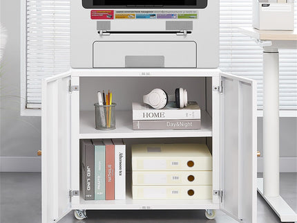 Office Furniture Copier Cabinet 2 Door Steel Copier Stand Mobile Pedestal File Printer Stand
