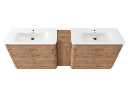 Soft Close Door Freestanding Bathroom Vanity With Sink, 1 Small Storage Cabinet