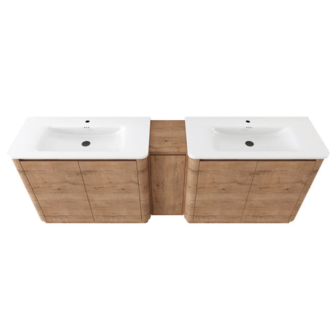 Soft Close Door Freestanding Bathroom Vanity With Sink, 1 Small Storage Cabinet