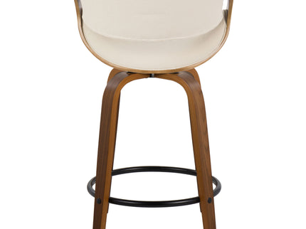 Curvini Mid - Century Modern Fixed Height Counter Stool With Swivel (Set of 2)