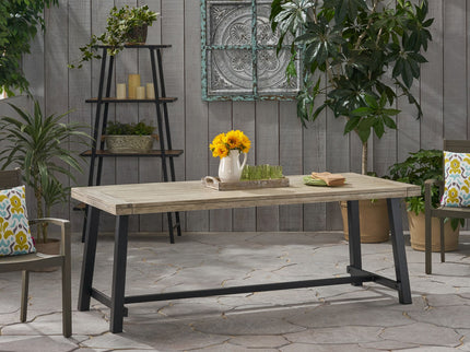 Equilibrium - Outdoor Dining Table With Wooden Frame And Slat Top
