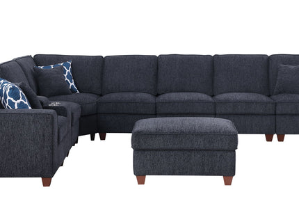 Lily - Sectional Sofa With Ottoman - Black