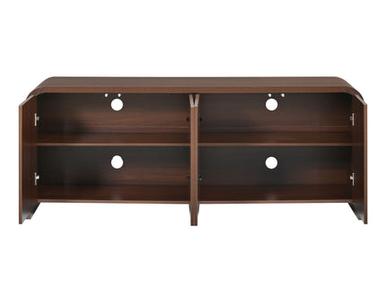 Curved Edge TV Stand With Large Cabinets