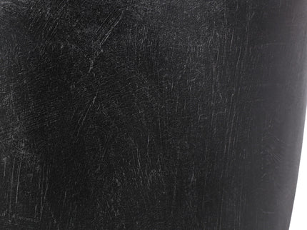Outdoor Lightweight Concrete End Table With Natural Texture - Matte Black