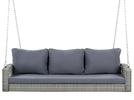 3 Person Large Patio Swing Bench With Cushions For Backyard