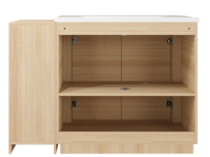 Freestanding Bathroom Vanity With Sink, 1 Small Storage Cabinet, Soft Close Door