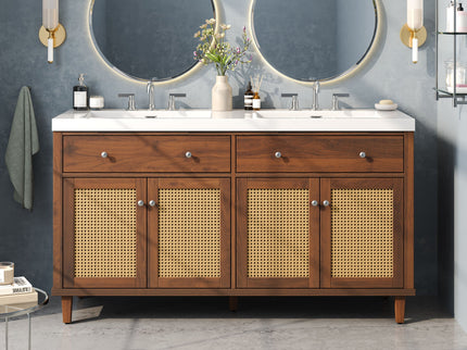 Bathroom Vanity With Double Sink, Large Storage Space