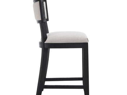 Upholstered Counter Height Bar Stools With Comfy Back (Set of 2)