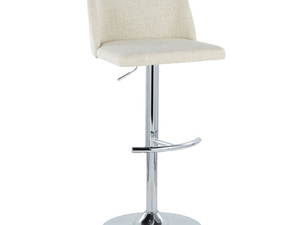 Toriano - Contemporary Adjustable Barstool Swivel With Rounded T Footrest (Set of 2)