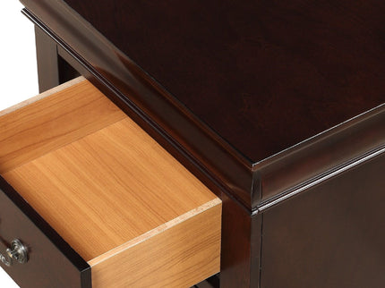 Contemporary Louis Philip Cherry Chest With Five Drawers Solid Wood Ample Storage - Cherry