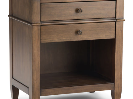 Carlton - Bedside Table - Rustic Natural Aged Brown