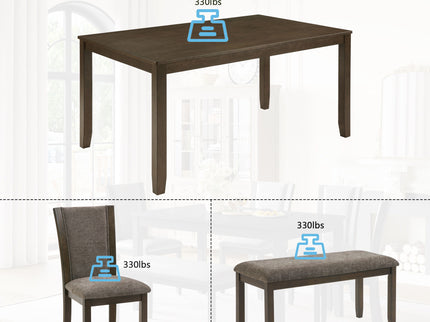 Dining Table Set With Upholstered Chairs, Rectangular Dining Table Set