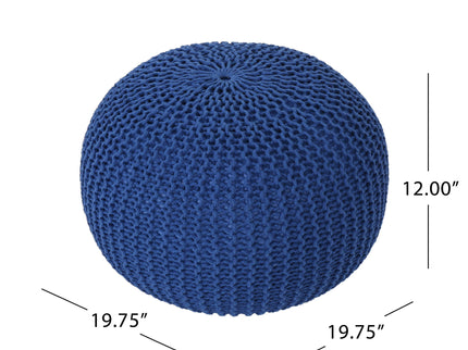 Bordeaux - Knitted Round Pouf, Versatile Ottoman And Floor Cushion