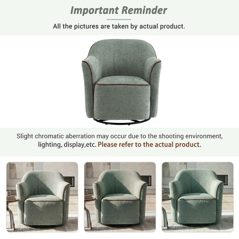 360° Swivel Accent Chair With Flared Arms