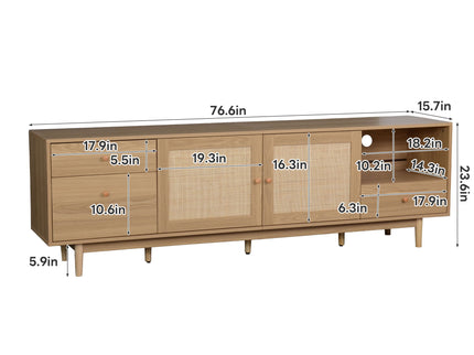 TV Stand With Doors - Natural
