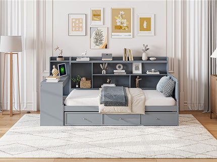 Daybed With 3 Drawers USB Ports And Desk