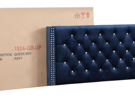 Upholstered Nailhead Trim Chic Bed