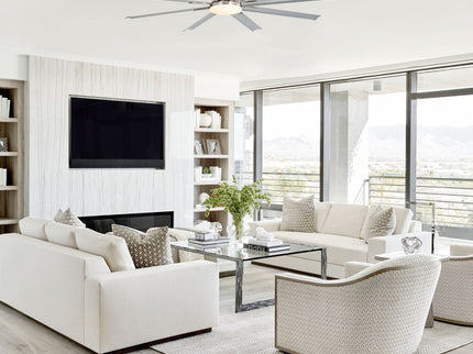 DC Motor Ceiling Fan With Dimmable Light And 8 Blade Aluminum Blades - Nickel