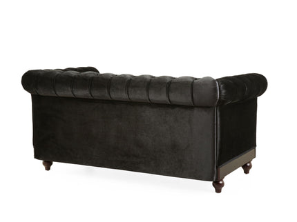 Chesterfield Loveseat Sofa, 2 Person Rolled Arm Upholstered Couch
