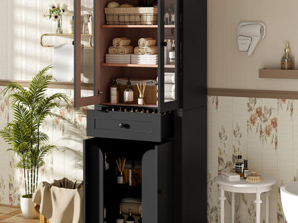 Bathroom Storage Cabinet, Adjustable Shelves & Drawer, Freestanding Tower