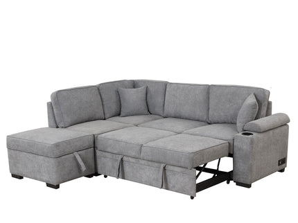 Sleeper Sofa Bed, 2 In 1 Pull Out Sofa Bed L Shape Couch With Storage Ottoman For Living Room, Bedroom Couch And Small Apartment