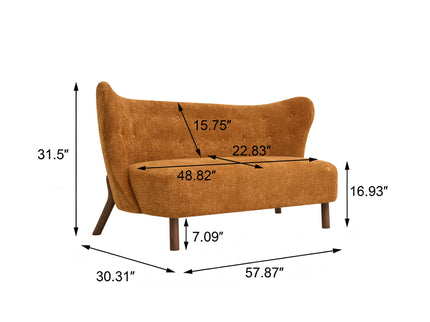 Nordic Chair Laid Back Loveseats With Curved Backres, No Armrests