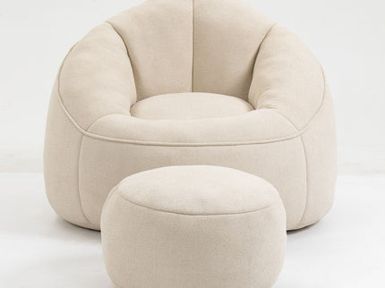 Bedding Bean Bag Sofa Chair High Pressure Foam With Footrest