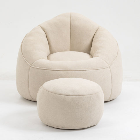 Bedding Bean Bag Sofa Chair High Pressure Foam With Footrest