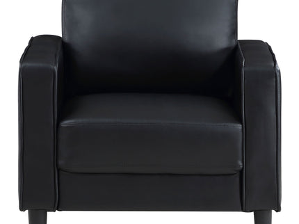 Weld 3 Piece Upholstered Track Arm Sofa Set - Black