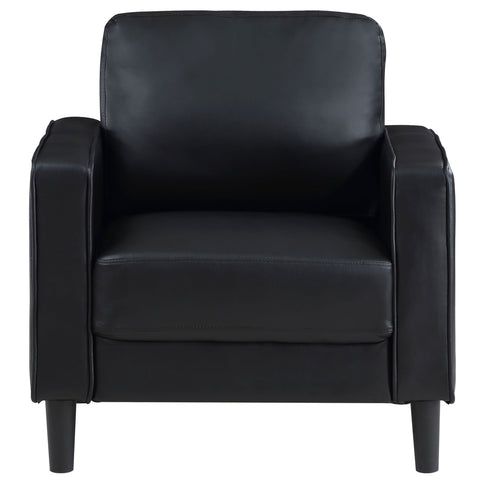 Weld 3 Piece Upholstered Track Arm Sofa Set - Black