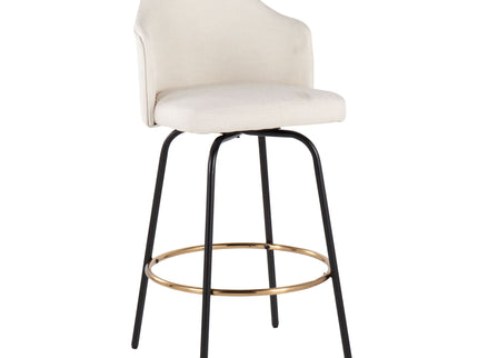 Ahoy - Contemporary Fixed Height Counter Stool Round Footrest (Set of 2)