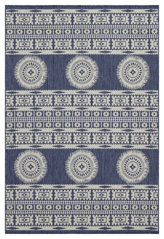 Sunshine - 5'3" X 7'3" Indoor, Outdoor Area Polypropylene Rug - Blue