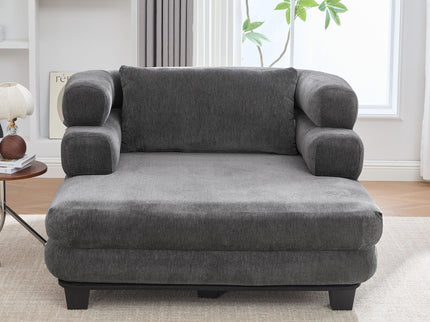 Oversized Chaise Lounge Sofa Bed With Deep Seat And Layered Armrests