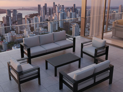 Outdoor Patio Set, All-Weather With Thick Cushions