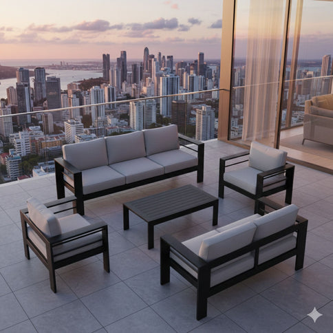 Outdoor Patio Set, All-Weather With Thick Cushions