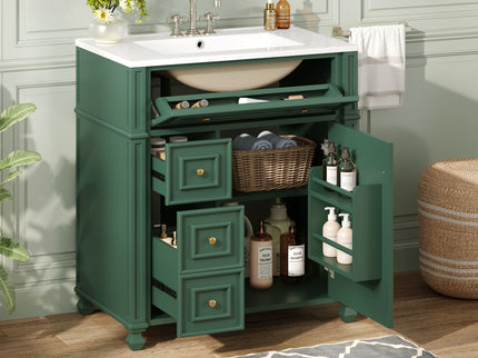 Bathroom Vanity Cabinet With Sink, Soft Close Doors With Door Organizer