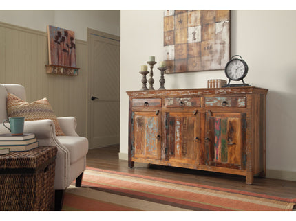 Mankato - 3 Drawer Accent Cabinet With 3 Doors - Wood