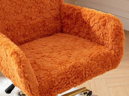 Office Chair, Artificial Rabbit Hair Home Office Chair With Metal Base, Adjustable Desk Chair Swivel Office Chair, Vanity Chair