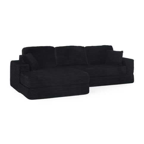 Modern Minimalist L Shape Modular Sectional Sofa, Couch