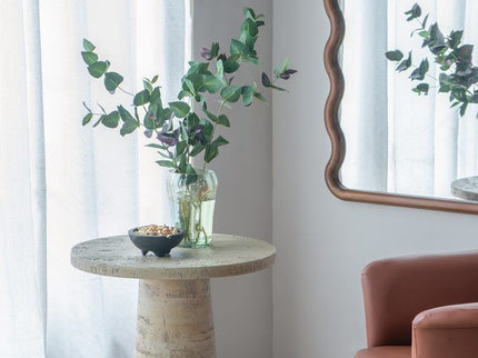 Round Side Table With Pedestal Base