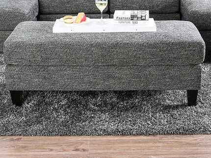 Ottoman With Plush Seat Living Room Furniture - Gray