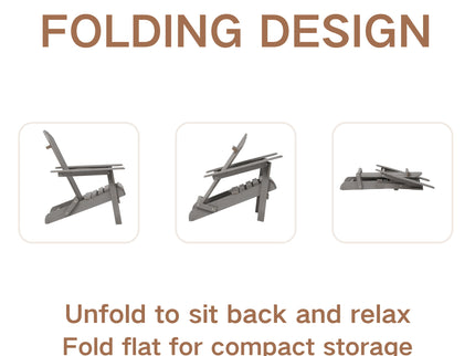 Oversize Outdoor Folding Adirondack Chair, Patio Chair For Garden