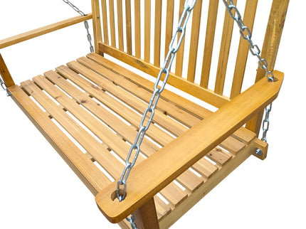 Front Porch Swing With Armrests For Outdoor Patio, Garden Yard, Backyard Or Sunroom