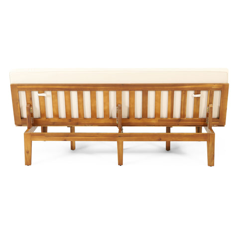 Outdoor Elegance Daybed With Convertible Design Cushion Frame - Beige