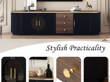 Modern Minimalist TV Stand For TVs Up To 80" With 3 Drawers And 1 Shelf