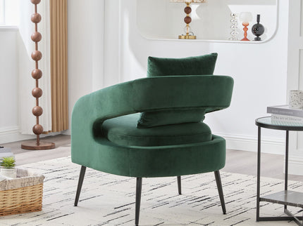 Open Back Accent Chair, Round Sofa Lounge Armchair